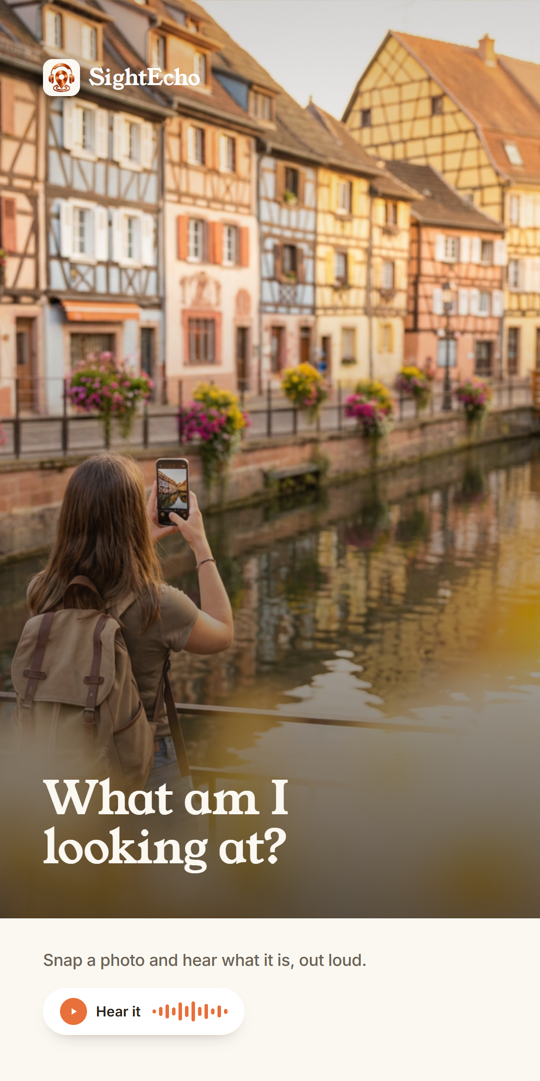 What am I looking at? — snap a photo and hear what it is
